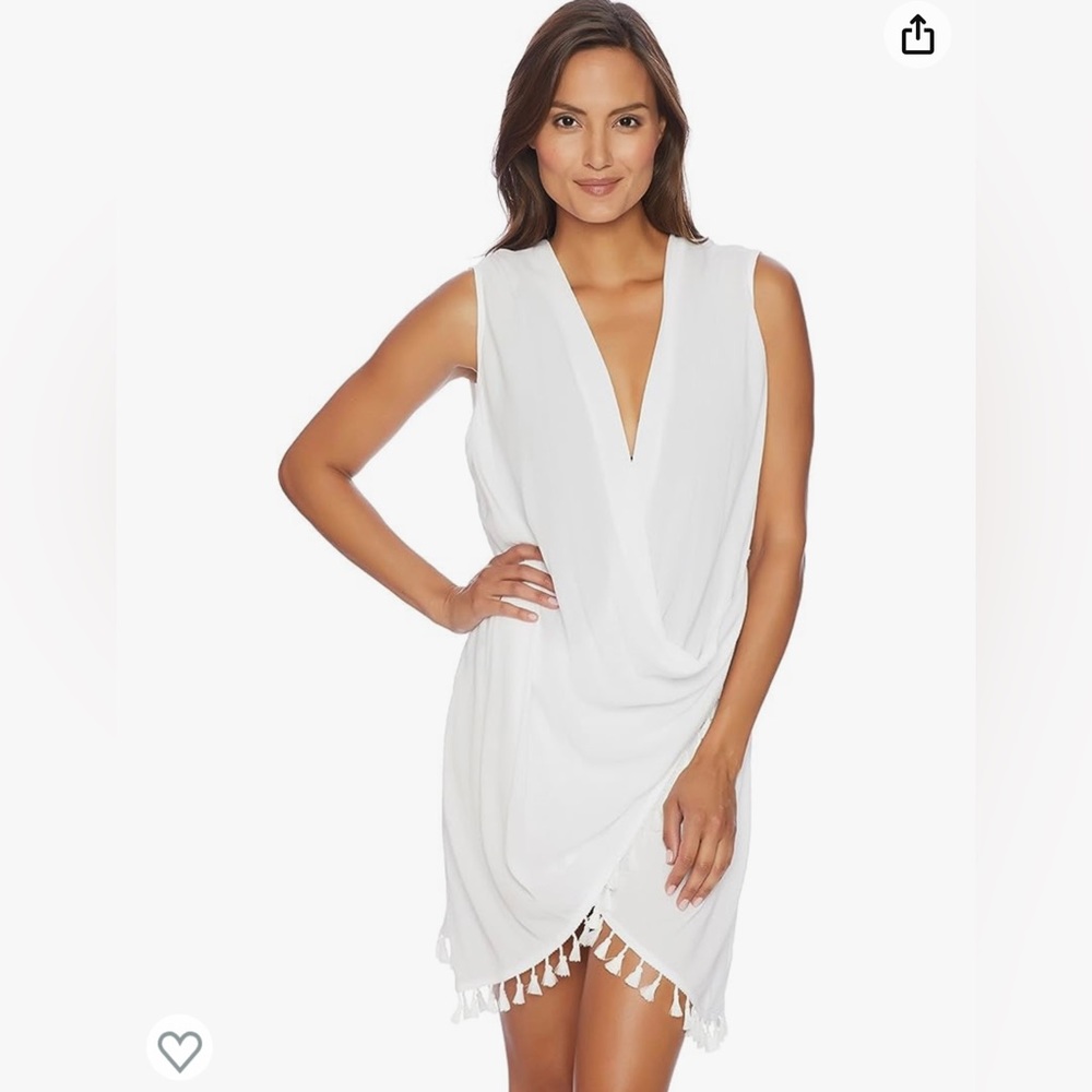NWT Athena White Wrap Dress Swimsuit Cover-Up Size M